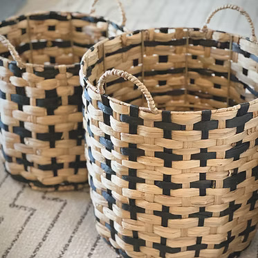 Woven Seagrass Handle Baskets Set