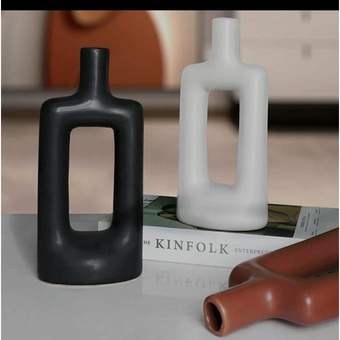 Black Stone Modern Vase